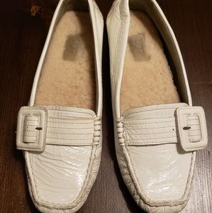 White Ugg Loafers with Sherpa Lining